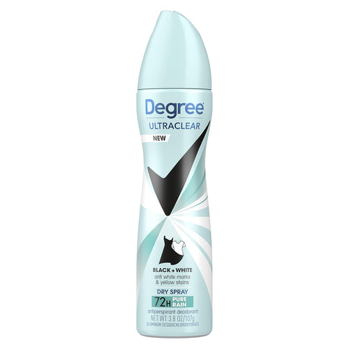 Degree Women Black+White Pure Rain UltraClear Antiperspirant Deodorant Dry Spray (Case)