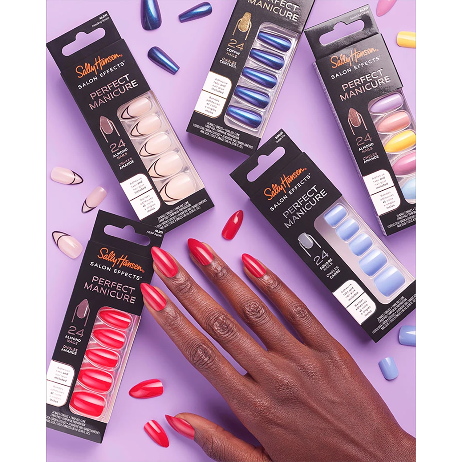 Sally Hansen Salon Effects Perfect Manicure Press on Nails, Lot of 20